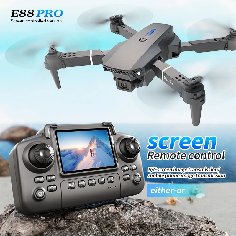 Drone Rc Cable - Drone E88 PRO Profesional dengan Layar